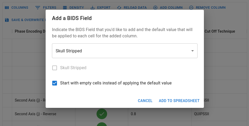 Adding BIDS Fields - ExploreASL GUI